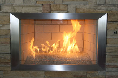 Elegant fireplace frame metal surrounds available in various metals